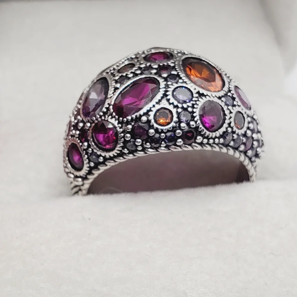 Multi Gemstone Dome Ring